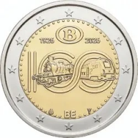 2 Евро Бельгия 100 лет Бельгийским государственным железным дорогам (2026 года). В КОИНКАРТЕ (Блистере) 2 Евро Бельгия 100 лет Бельгийским государственным железным дорогам (2026 года). В КОИНКАРТЕ (Блистере)
